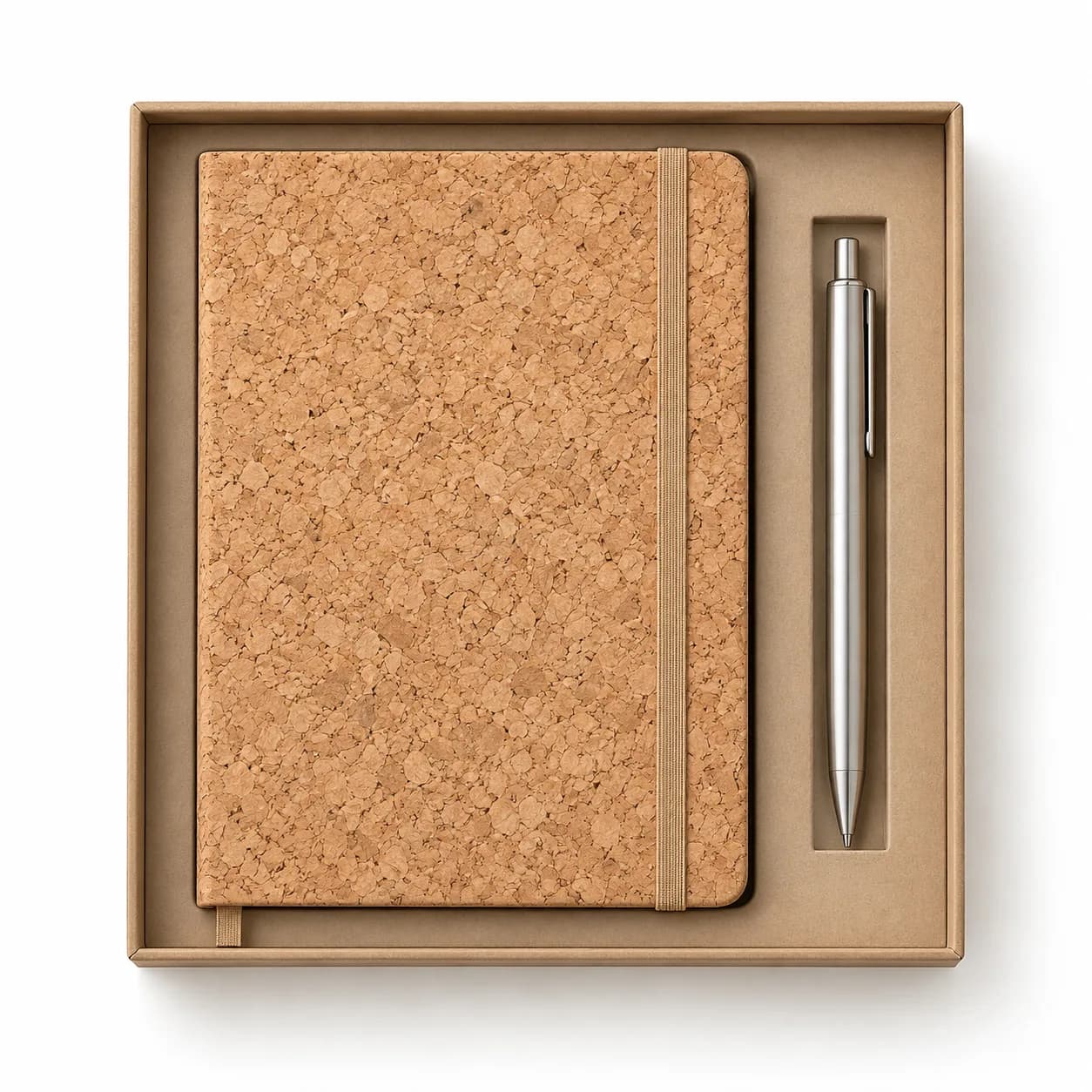 Duo carnet en liège et stylo