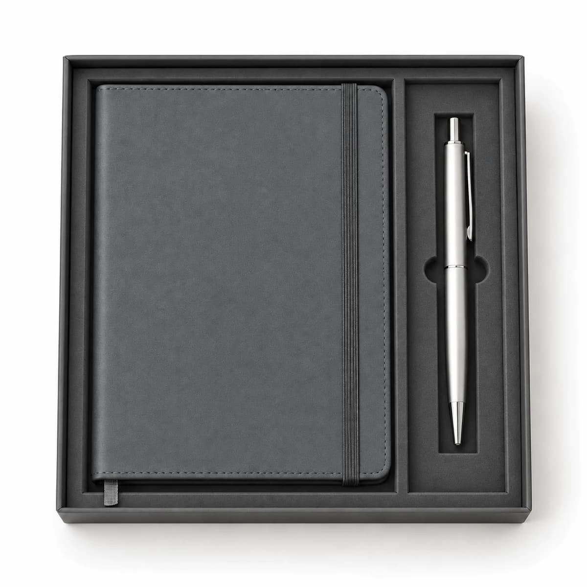 Kit carnet et stylo gris