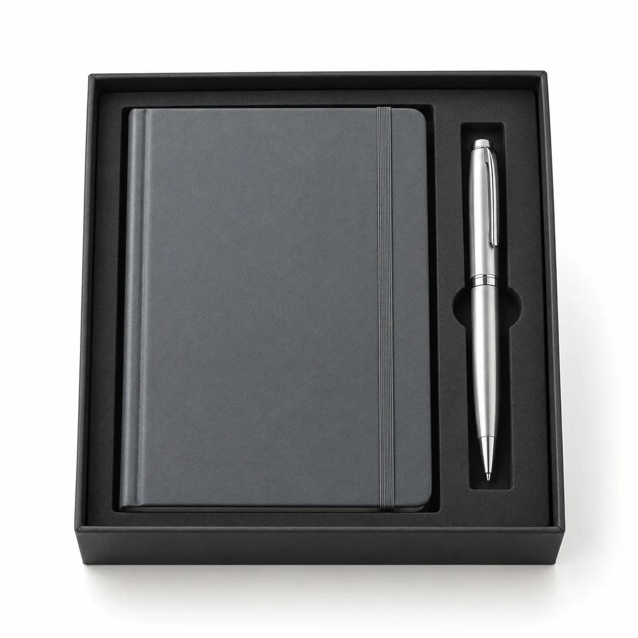 Kit carnet gris et stylo
